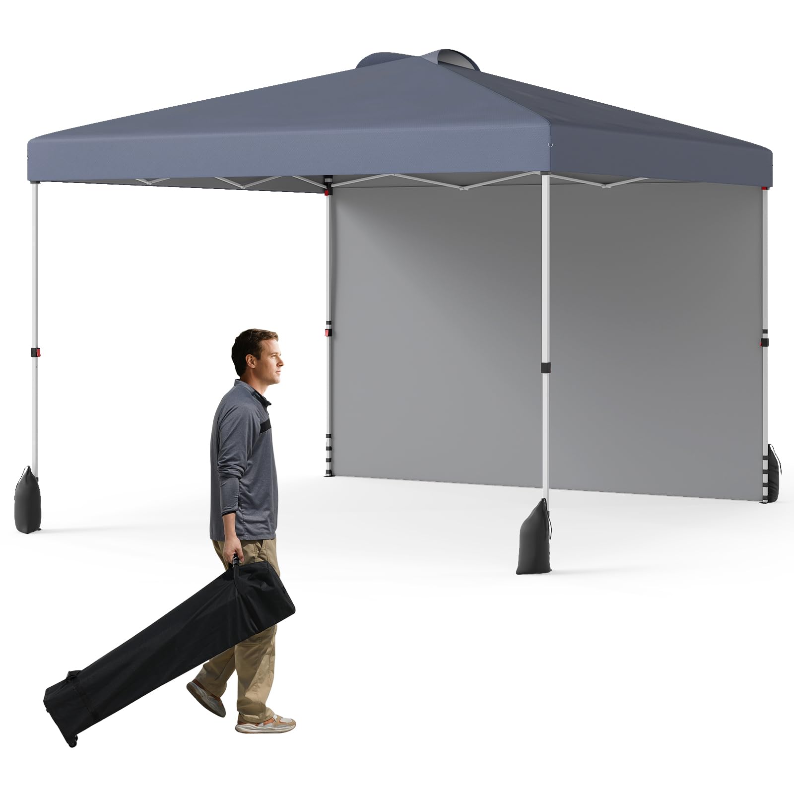 Tangkula 10x10 FT Pop up Canopy with Sidewall for Party Event Patio